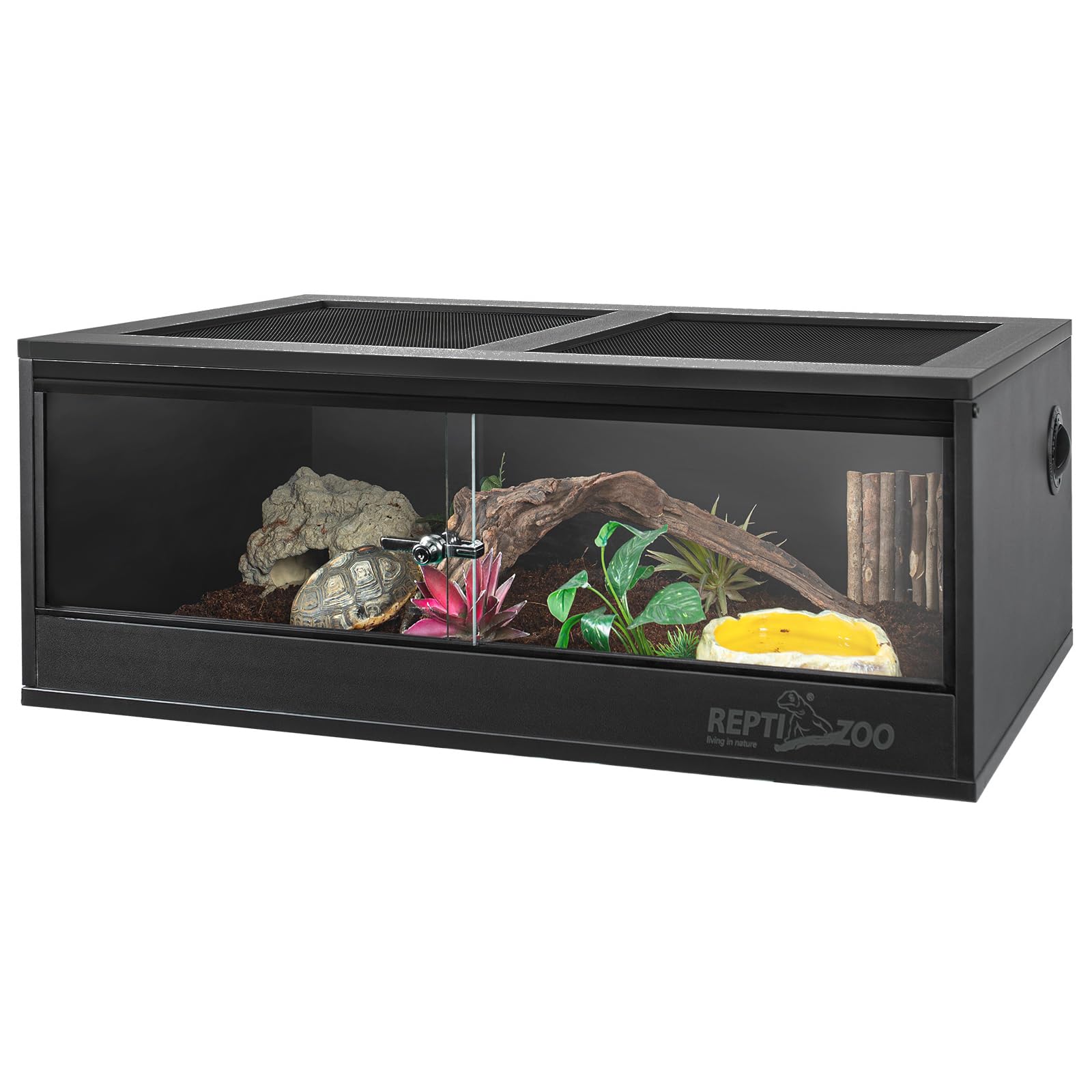 REPTI ZOO 35 Gallon PVC Reptile Tank, Reptile Terrarium for Crested Gecko Frog Lizard Snake Turtle Hermit Crab, 36x18x12 inch Leopard Gecko Enclosure