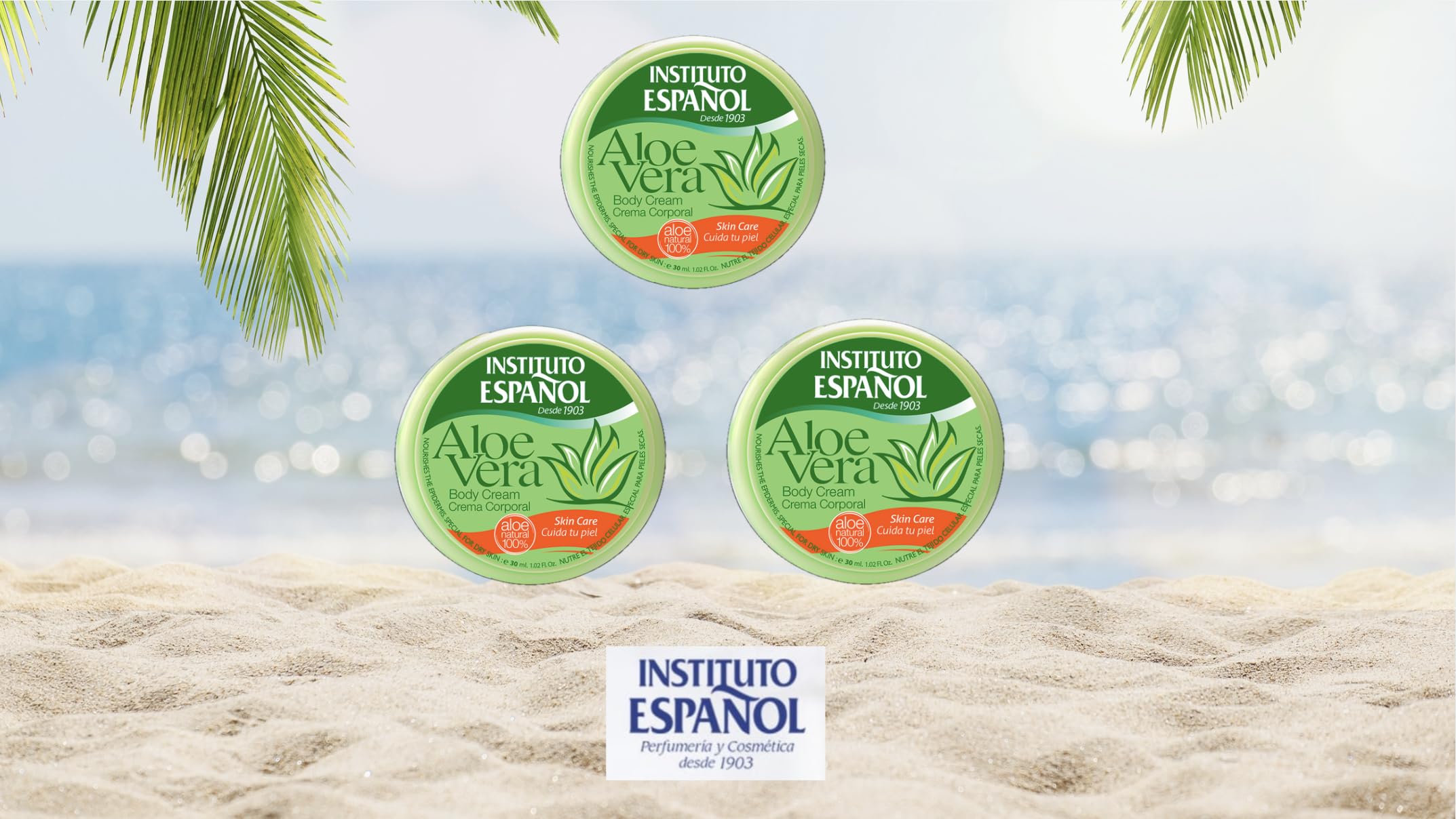Aloe Vera Cream- Set of 3 - Espanol Aloe Vera Body Cream Face Cream Hand Cream 100% Natural Aloe Vera Body Cream Travel Size 3 x 30 ml