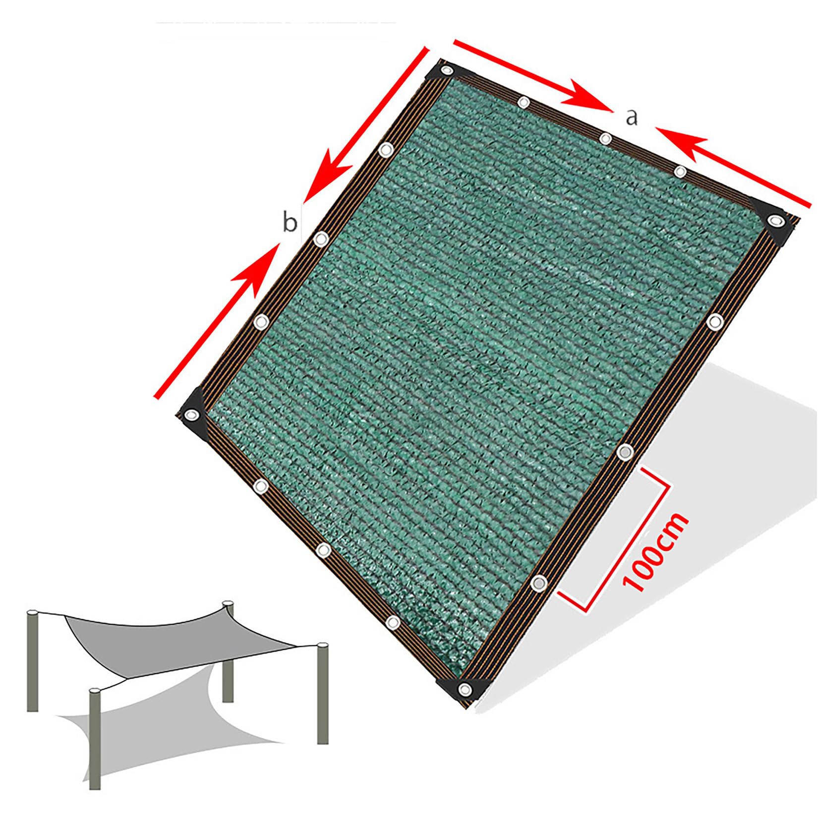 Verde Malla de Sombra con Ojales 2x10m Red de Sombreo 90% | UV-Malla Sombreo Exterior | HDPE Transpirable Permeable Al Agua | Velas de Sombra Rectangular para Invernaderos Terrazas Plantas,Pérgola
