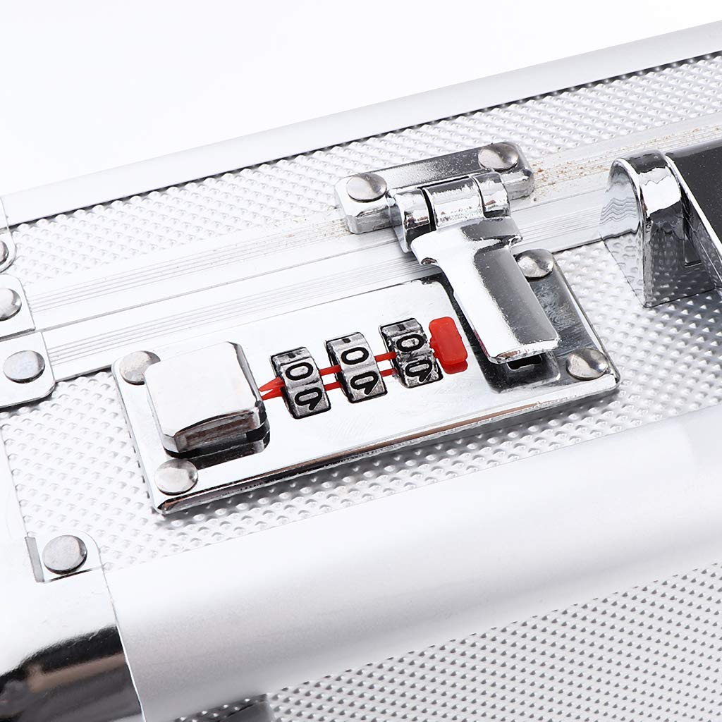 Estuche de maquillaje de aluminio con cerradura, bolsa de tijeras profesional para herramientas de peluquería