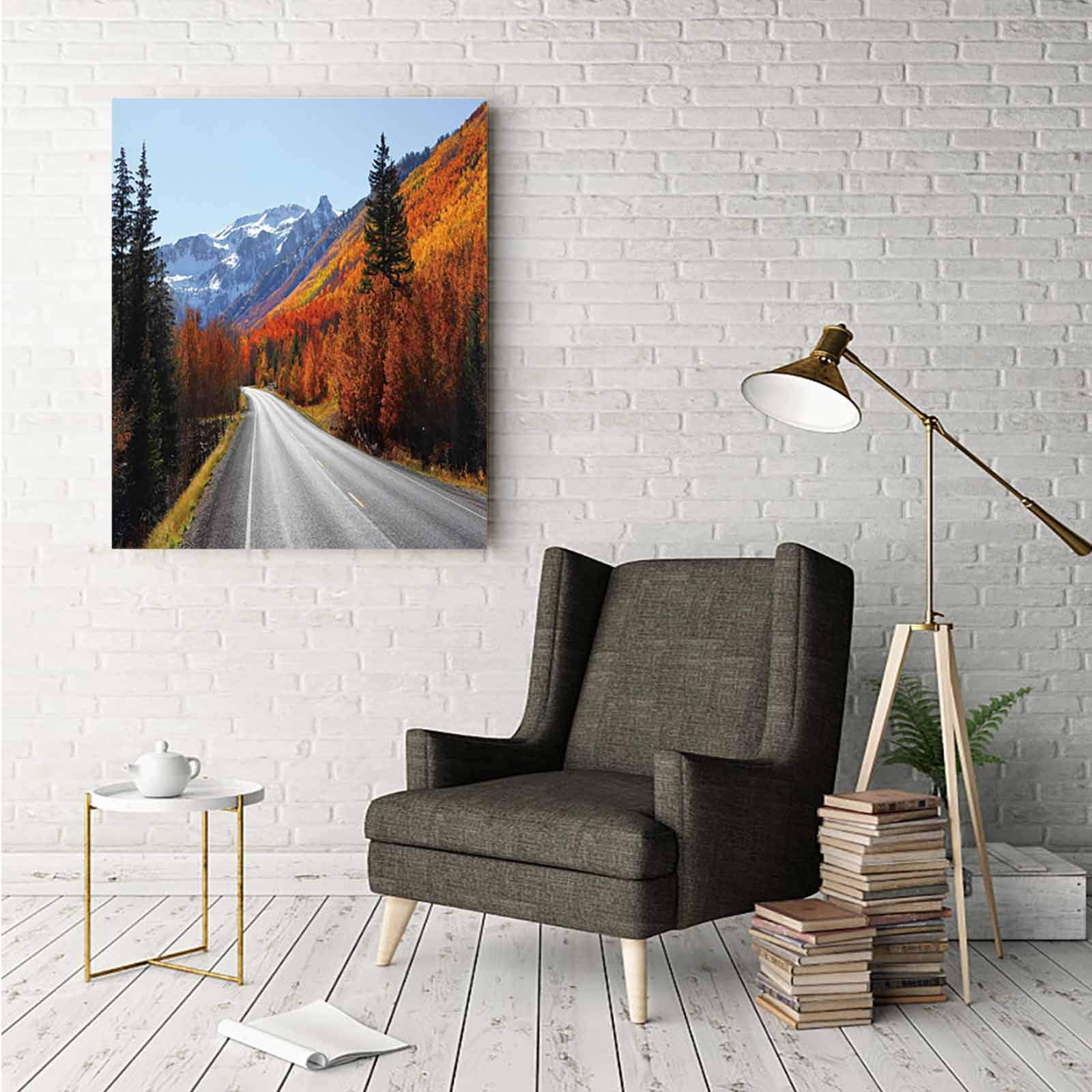 Amazon.co.jp: 秋 アート絵画 風景画 40x50cm 木製パネル付 絵 絵画