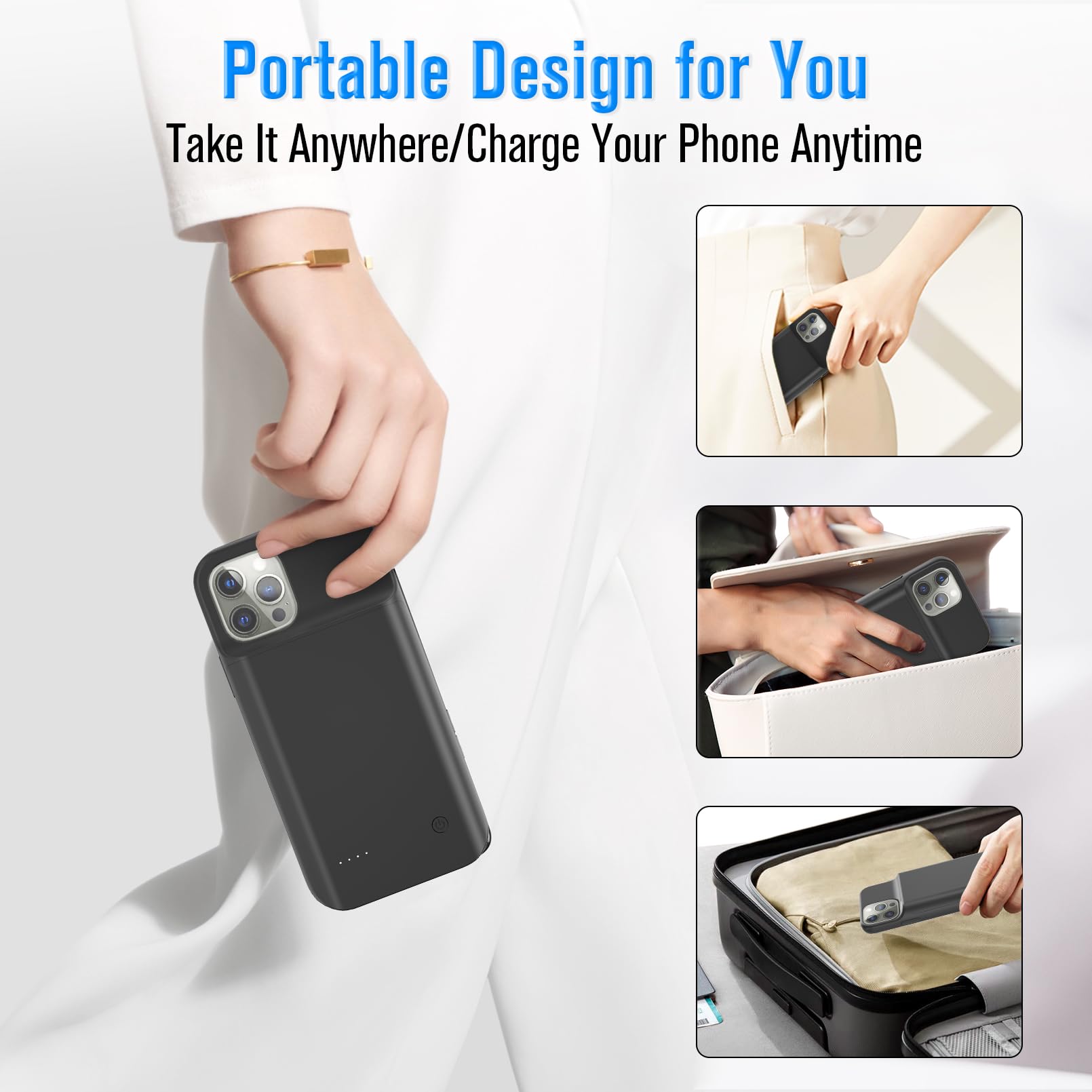 Funda de batería para iPhone 11 Pro [5000mAh] Funda de carga portátil, protectora y recargable para iPhone 11 Pro (5.8 Pulgadas)