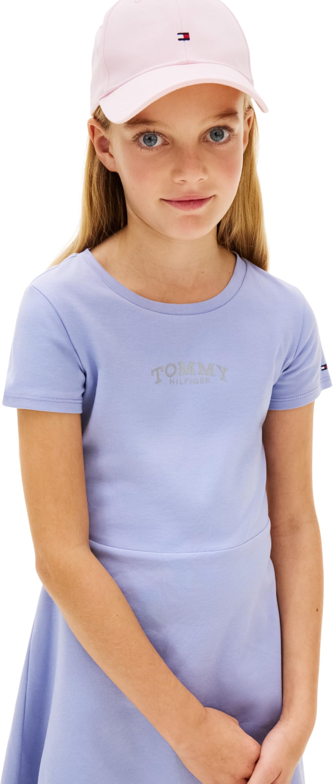 Tommy Hilfiger Girl's Skater Dress SS KG0KG09284 Flare Dress, Blue (Periwinkle Dusk), 10 Years