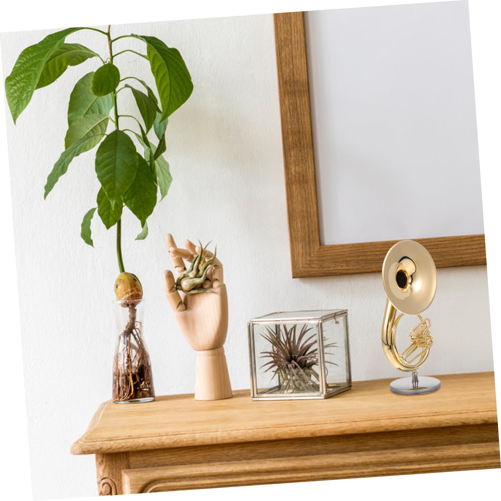 Alasum Miniatur Sousaphon Modell aus Kupfer 13cm mit Goldenem Finish Inklusive Aufbewahrungsbox und Ständer Langlebige Tischdekoration für Zuhause und Café