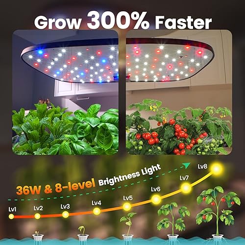 Miniatura 4 de 21 Pods Smart Garden 4-in-1 Automated Hydroponics System LetPot LPH-Max Self-Adding Nutrients and Water48 inches Screen APPWiFi Control 36-Watt LED