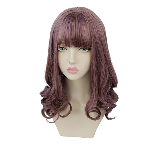 Grubify Wig womens medium long hair with the same air as the fringe hair girls short hair natural type Color Boten Size Talla nica