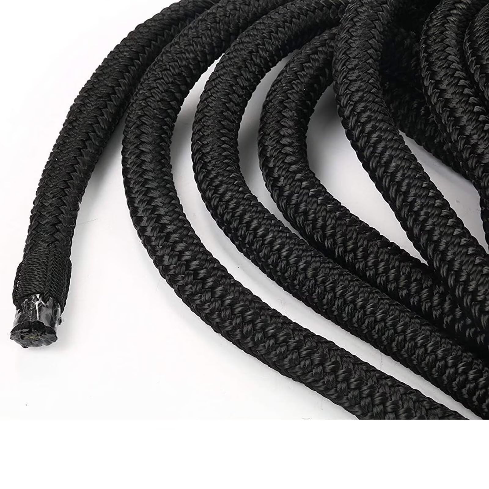 BOOMSTART Lot de 4 cordes d'amarrage pour bateau - 12 mm - Avec œillet en nylon - Double tresse - Diamètre : 12 mm - Longueur : 6,1 m - Œillet : 30,48 cm - Charge de rupture : 2240 kg - Noir