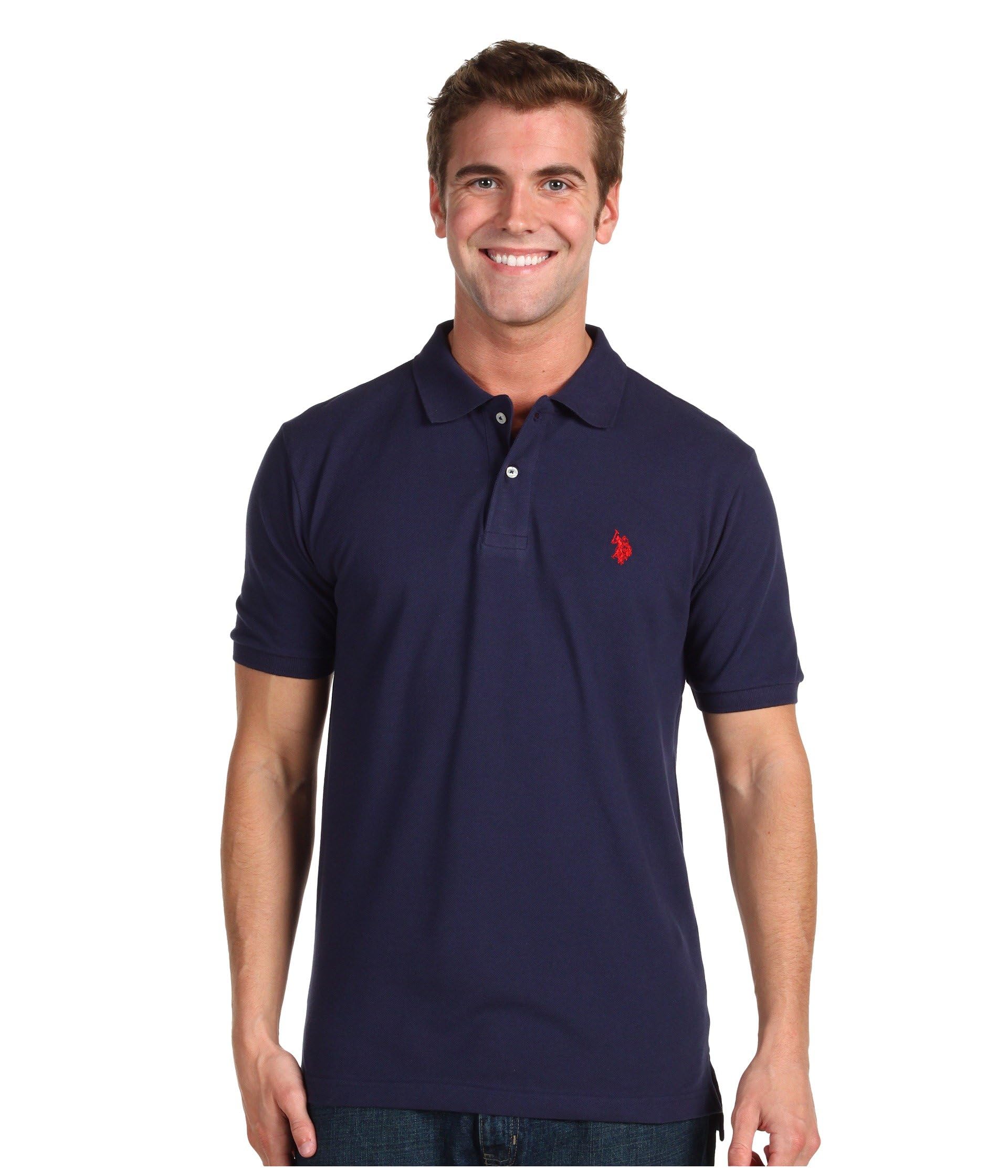 Men's Classic Polo Shirt, Two-Button Closure Pique Polo Shirt, Summer Fashion Golf Shirt