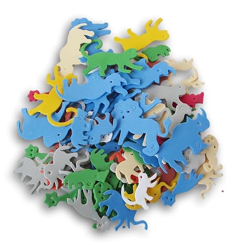 Animal Foam Craft Cutouts - Lion, Monkey, Elephant, Giraffe Colorful
