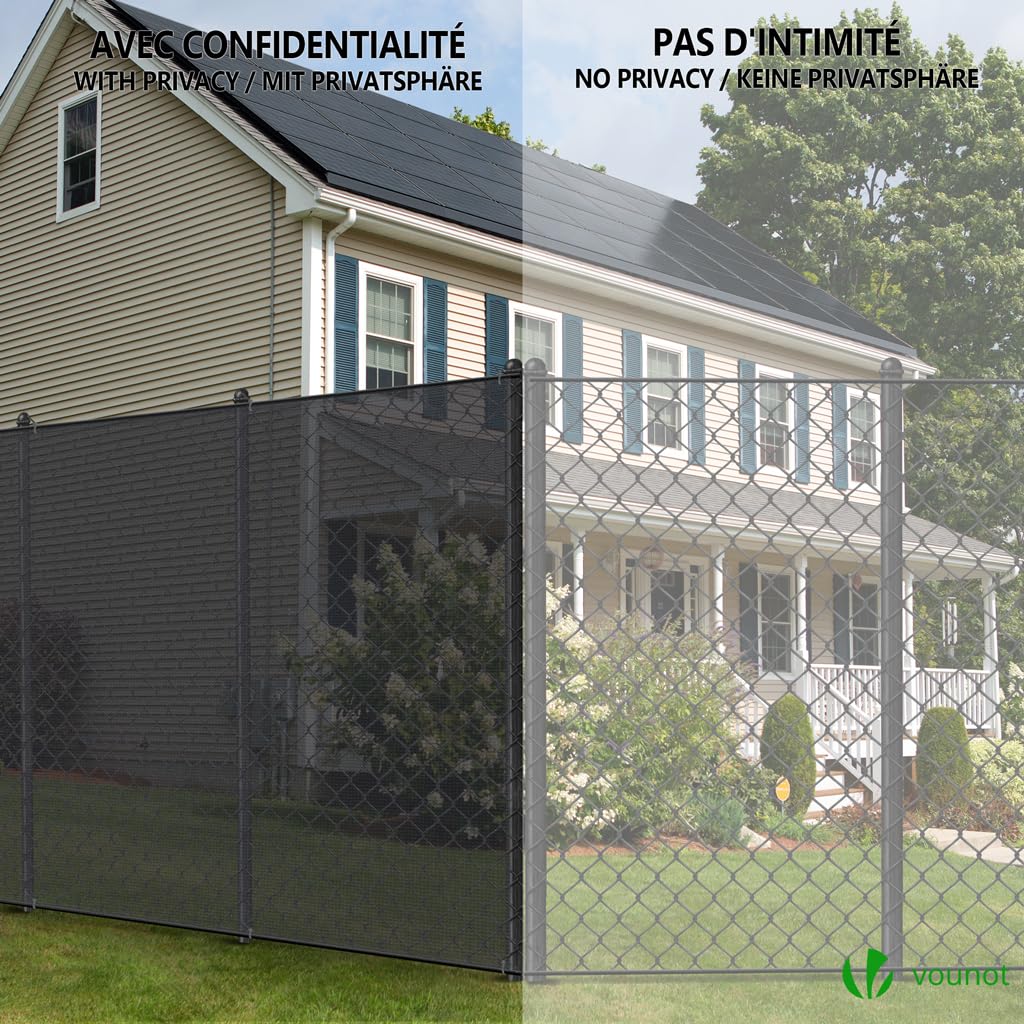 VOUNOT® Malla Sombreo y Ocultación 1.5×10m, Valla Privacidad HDPE Protección UV, Red de Sombra con Clips y Bridas, para Jardín, Huerto, Balcón, Antracita — view 53