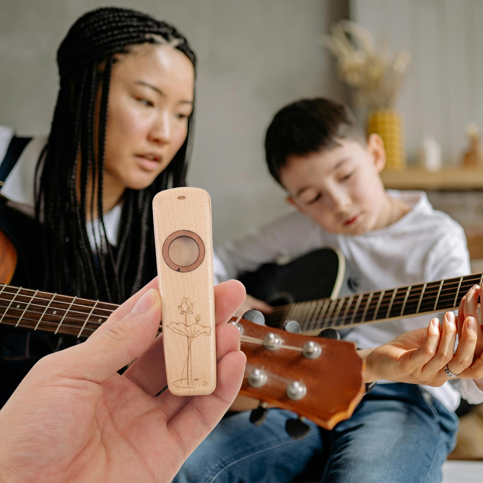 Totority Beginner Flute for Adults Instrument Wooden Accents Portable and Easy to Learn for Guitar and Ukulele