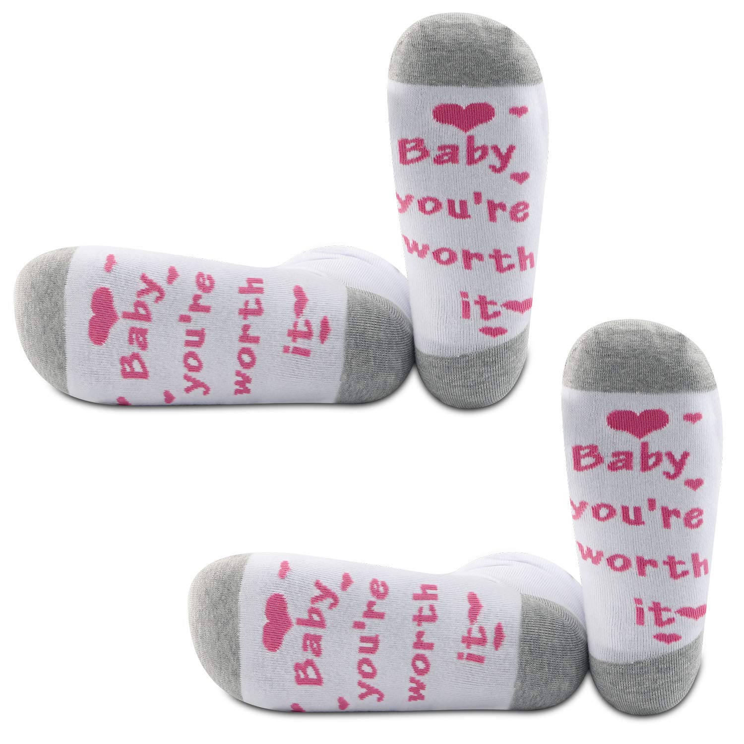 PYOUL 2 pares de calcetines de infertilidad IVF para bebé You're Worth It calcetines IVF fuertes de transferencia de embriones congelados