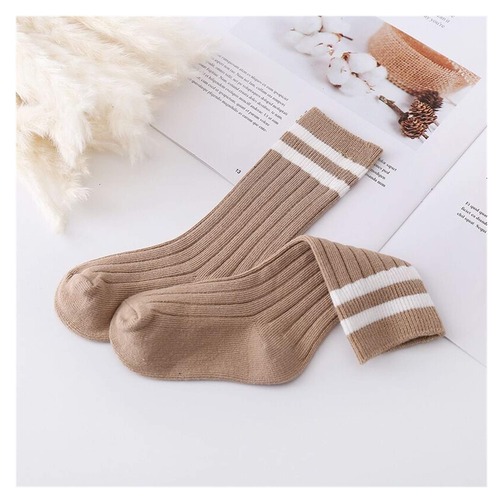 Calzini Lunghi Fino Al Ginocchio Da Bambina, Stile Uniforme Scolastica, Super Morbidi E Comodi, Bianchi, Blu Navy O Verde Foresta - Italia - Foto 11