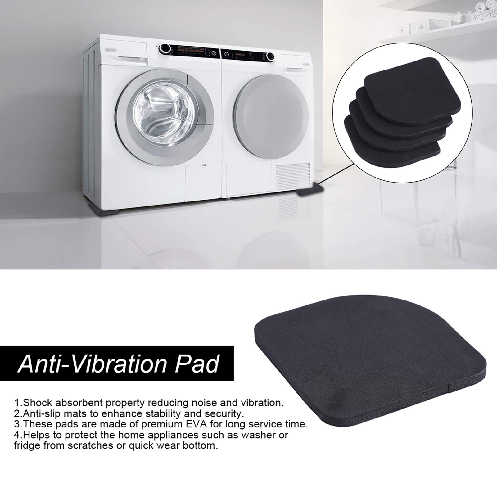 waschmaschine unter arbeitsplatte vibration Nova Forma Bodenschutzplatte STEADY, Antivibrationsmatte als Unterlage für  Waschmaschine, Trockner etc main image 1