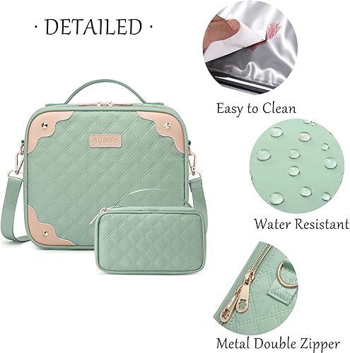 Miniatura 5 de Bolsa de maquillaje de viaje, bolsa de cosméticos con estuche organizador de maquillaje pequeño, bolsa de maquillaje grande para mujeres, bolso para
