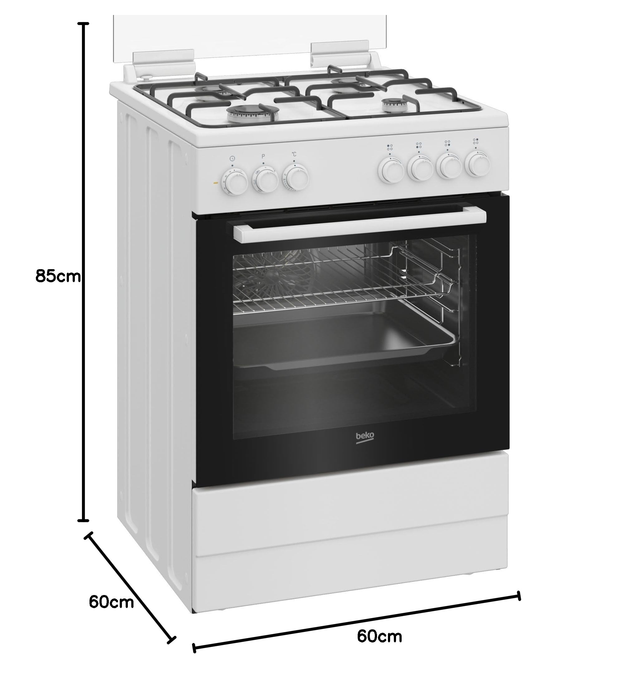 FBE62011WC - Cucina a gas con forno elettrico, 60x60 cm, Classe energetica A