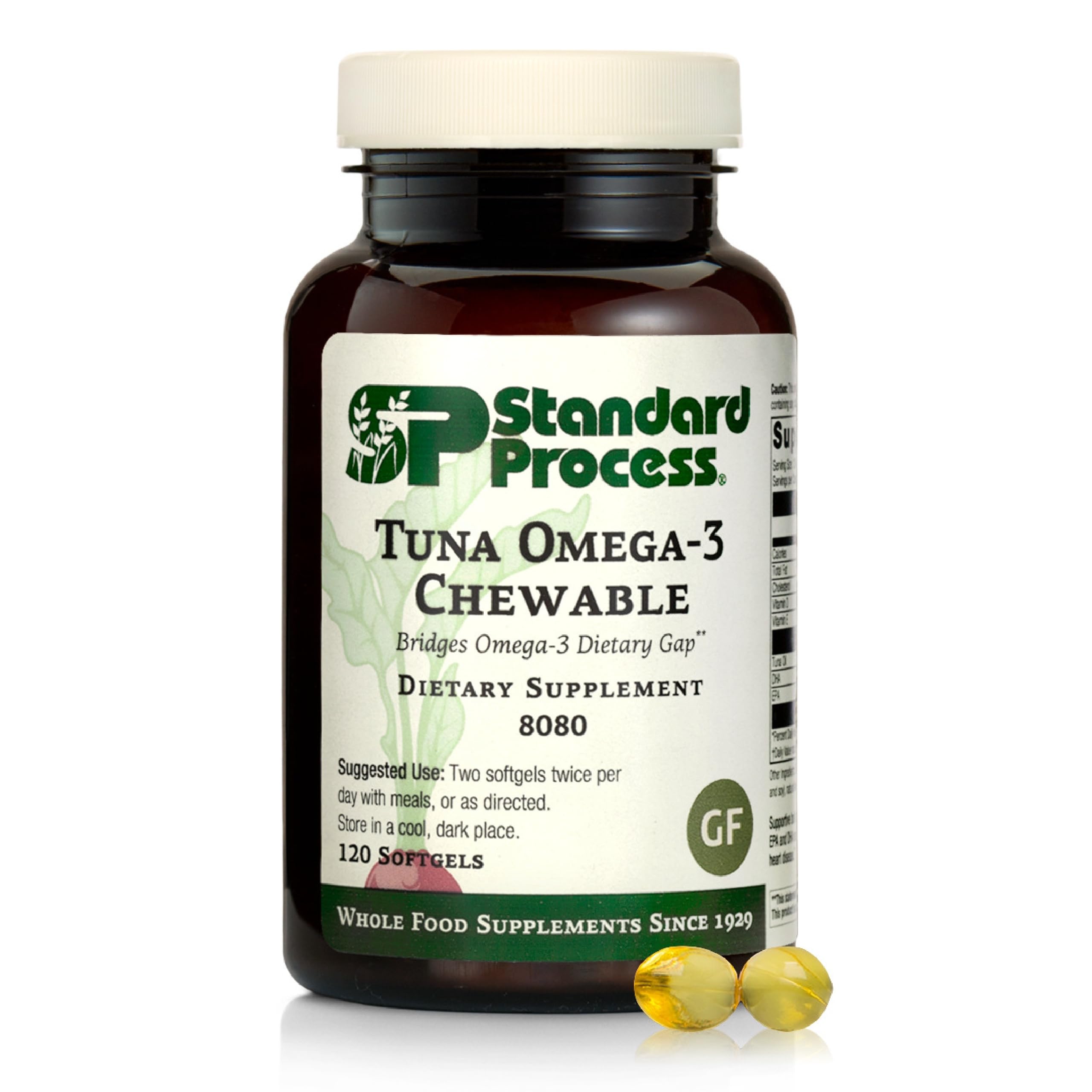 Standard Process Tuna Omega-3 Chewable, Brain Health Support, 120 Softgels