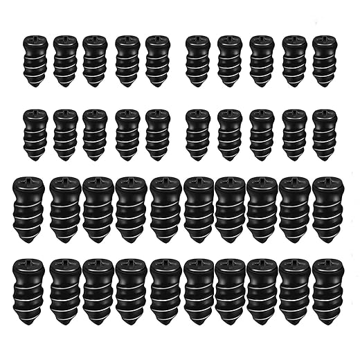 Yumfugu 40 PCS Automotive Quick Vacuum Tire Repair Nail, Multi-Size High Temperature Resistant Rubber Cross Slotted Screw Tire Plug, Multifunctional Accessory for Car, Motorcycle, Truck (Black)