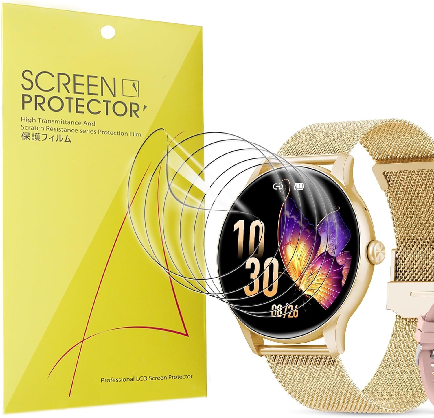 Lote de 6 Protectores de Pantalla para taopodo Reloj Inteligente Mujer 1.39"-Compatible con taopodo TG36 SmartWatches-Película TPU Suave Transparente HD-Fácil Instalación Sin Burbujas (6Piezas)