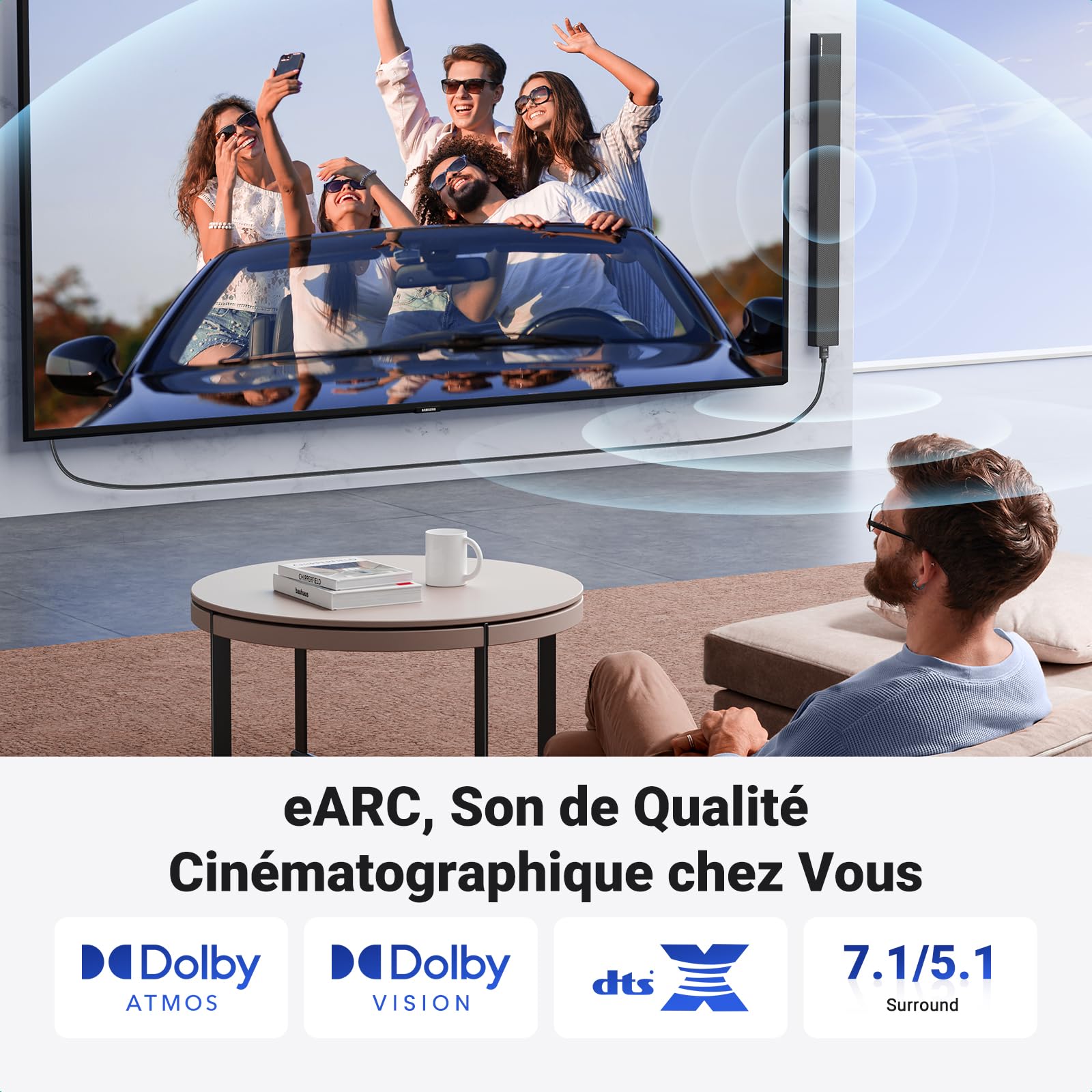 UGREEN 10K 8K 60Hz Câble HDMI 2.1 Certifié 4K 240Hz UHD Haute Vitesse 48Gbps 3D eARC HDR 10+ VRR HDCP 2.3 Dolby Vision Compatible avec Switch PS5 PS4 Xbox One X HDTV MacBook Pro Mac Mini M4 (2M)