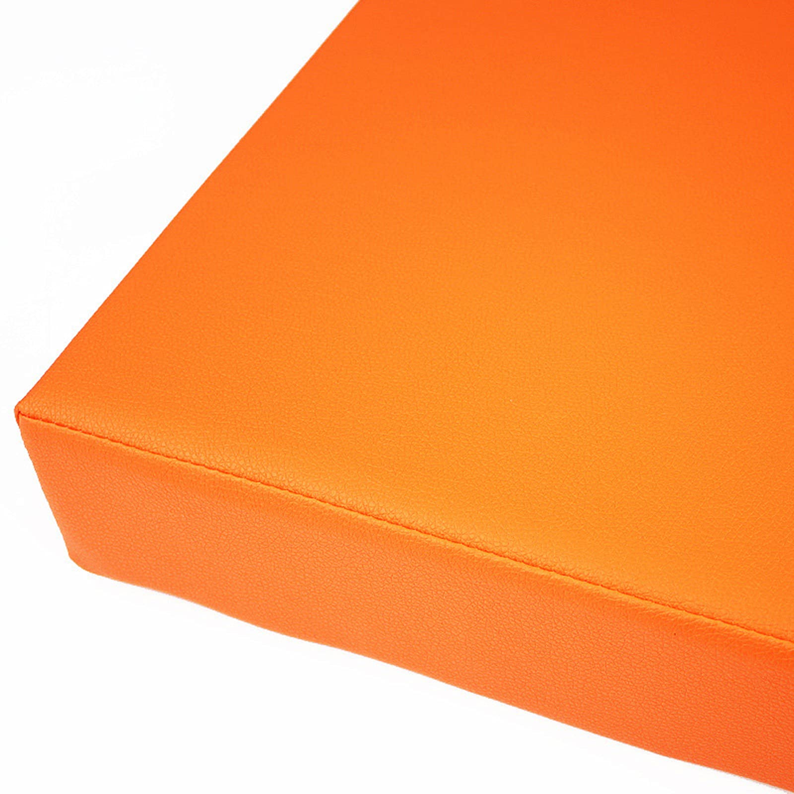 PU Leather Bench Cushion With Zippers Water Resistant Seat Cushion Pad 5cm Thick For Dining Chair Shoe Changing Stool Patio Garden Bench (Orange,130 * 30 * 5cm)