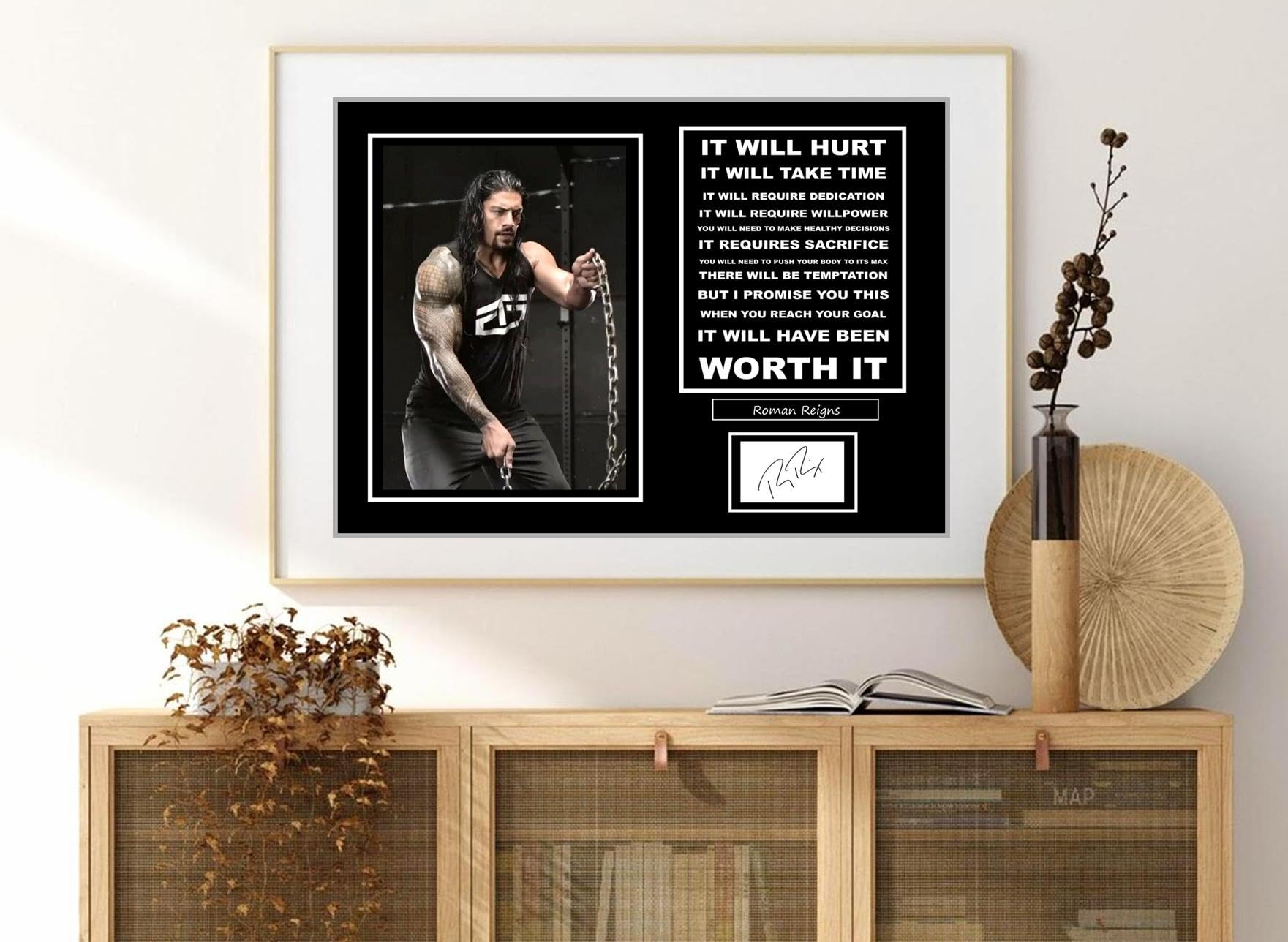 Signed By The Stars Multi Stunning Quality Roman Reigns Signed/Autographed Print. Wrestling. (A3 Print 42Cm X 29.7Cm)