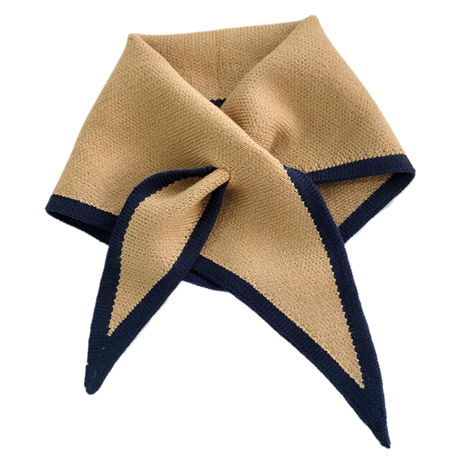 for Triangle Scarfs For Women Neck Scarf For Women for Scarf For Women Korean Version Knitted Wool Collar for Cros, Khaki, 90cm/35.43in