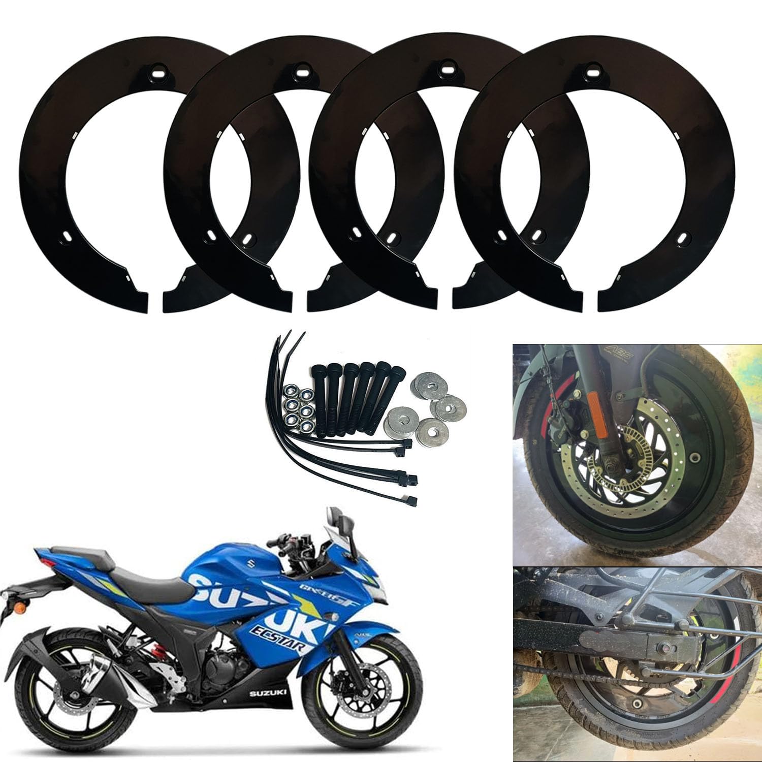 SRPHERE BIKE WHEEL COVER 17 INCH WHEEL COVER SUZUKI GIXXER & USE for MANY OTHER 17 INCH WHEEL