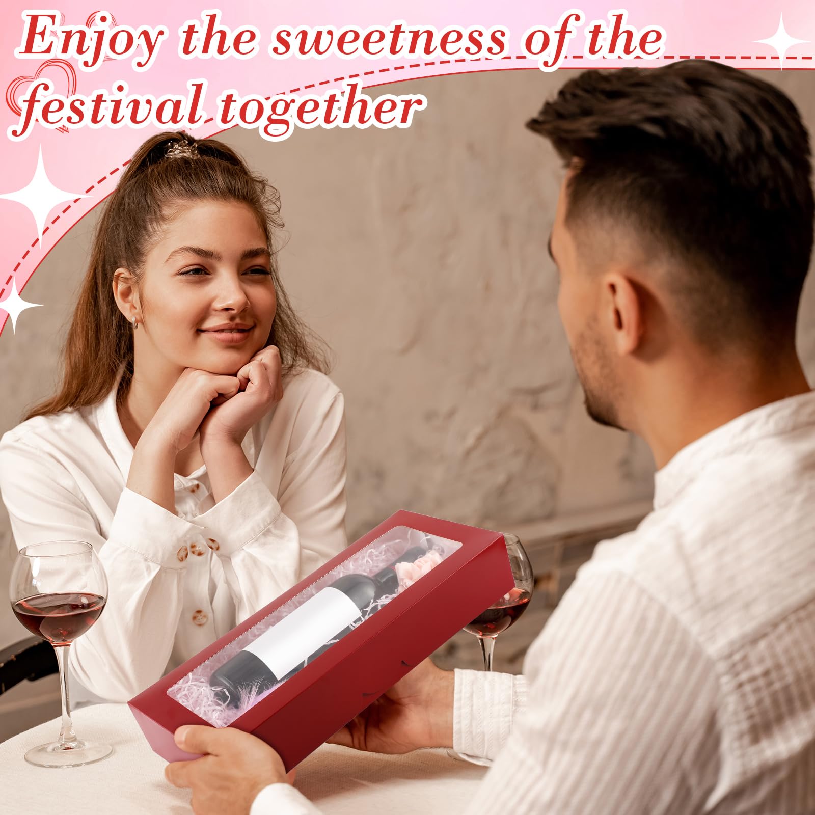 Thenshop 50 cajas de panadería con ventana de 16 x 6.5 x 2.75 pulgadas de largo, cajas de fresas, cajas de galletas, cajas largas para dulces, cajas de pasteles, postres, recipientes de galletas para