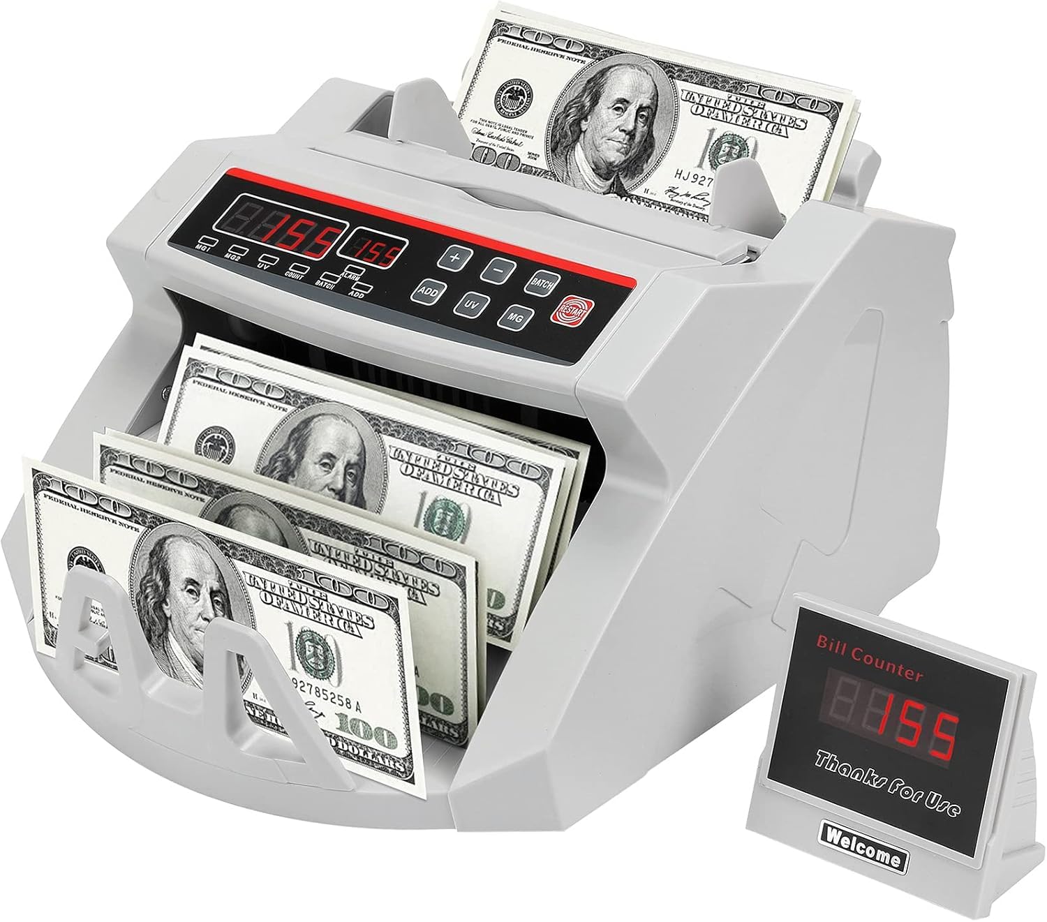 Multi macchina elettronica del contatore delle banconote di valuta con l'esposizione di LED per le banche ed i negozi - dispositivo efficiente di conteggio dei contanti