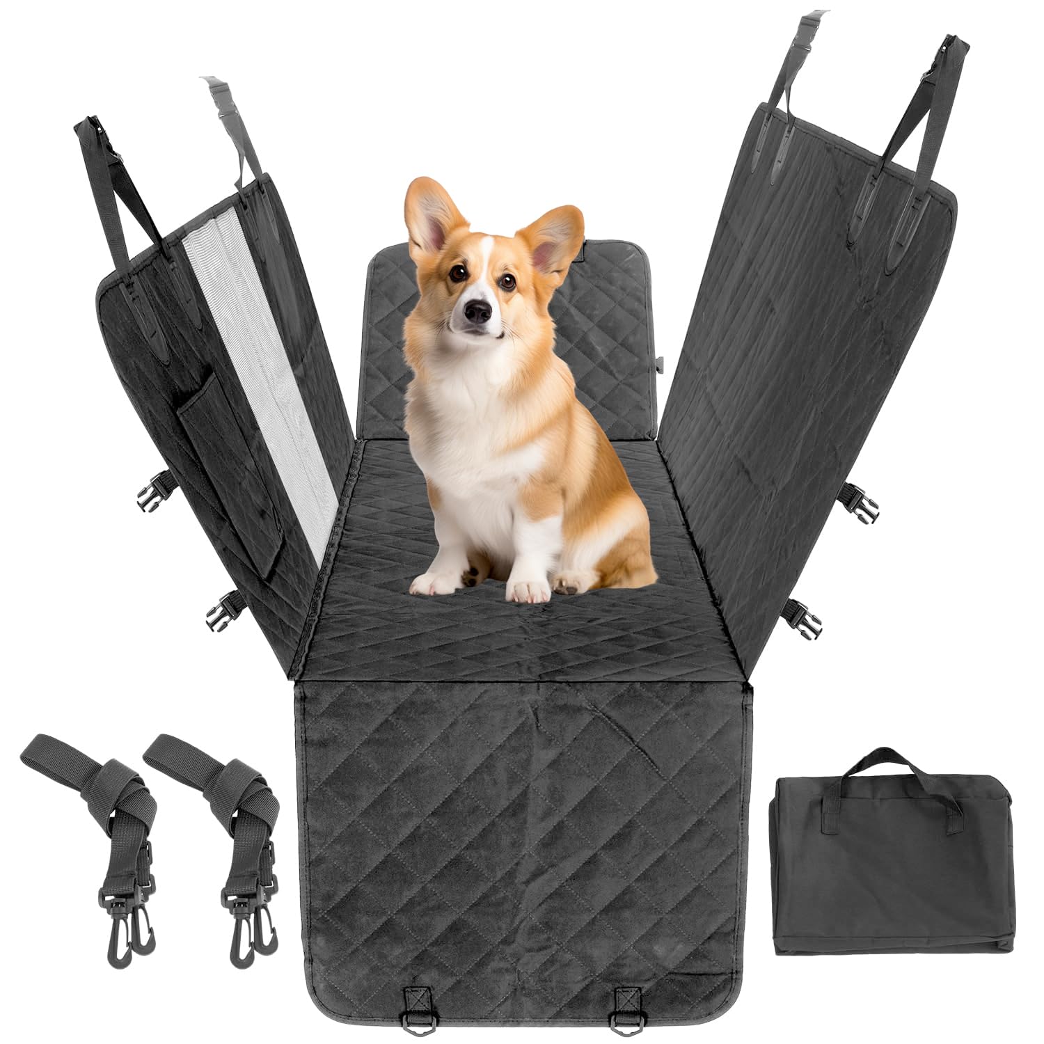 ZGXIAOLEDog Car Seat Cover for Back Seat. Car Seat Protector Dog Hammock for Car - Waterproof Pet Back Seat Cover for Trucks, Sedans & SUVs?Black