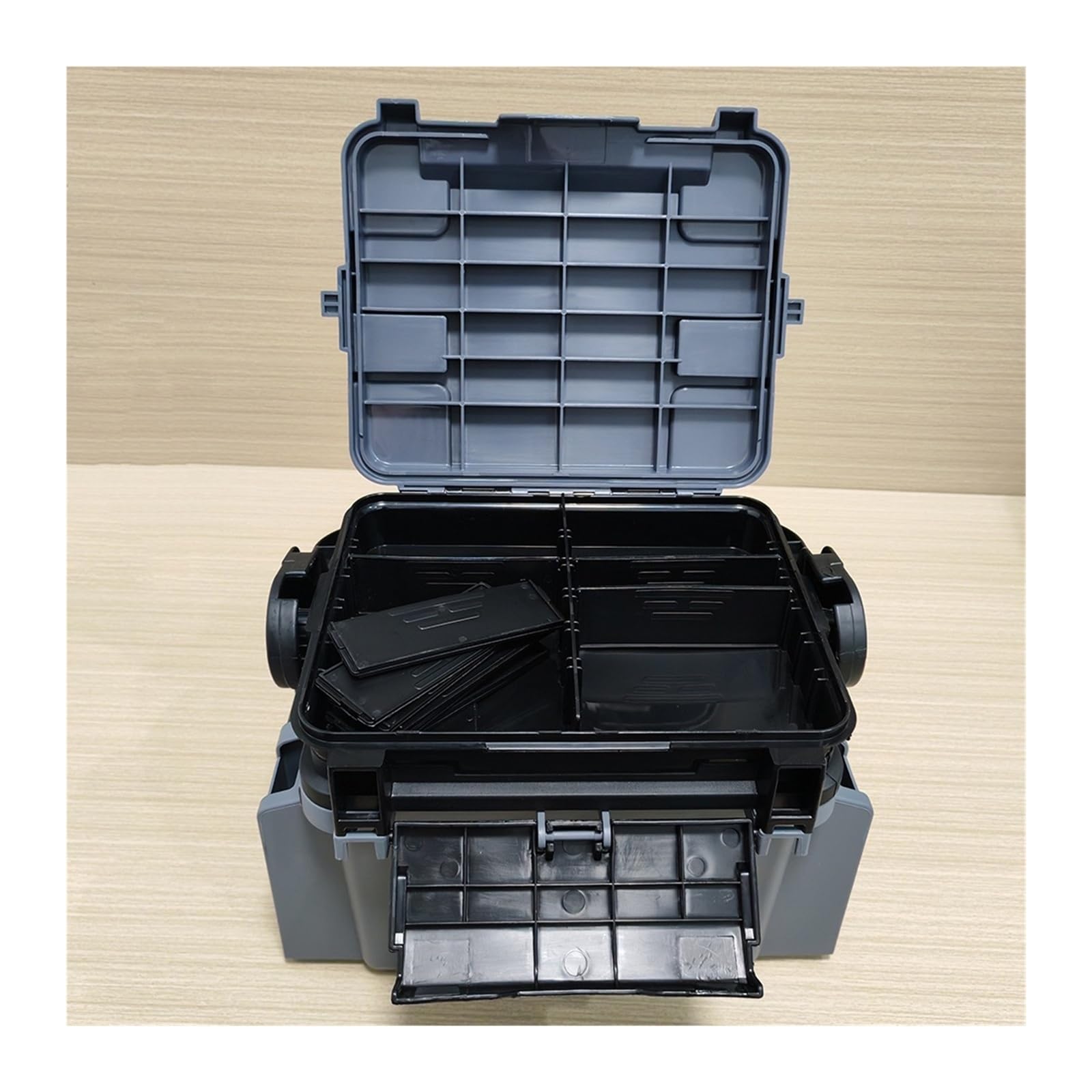 Caja de aparejos pesca doble capa, organizador señuelos y cebos(Dx-ls)