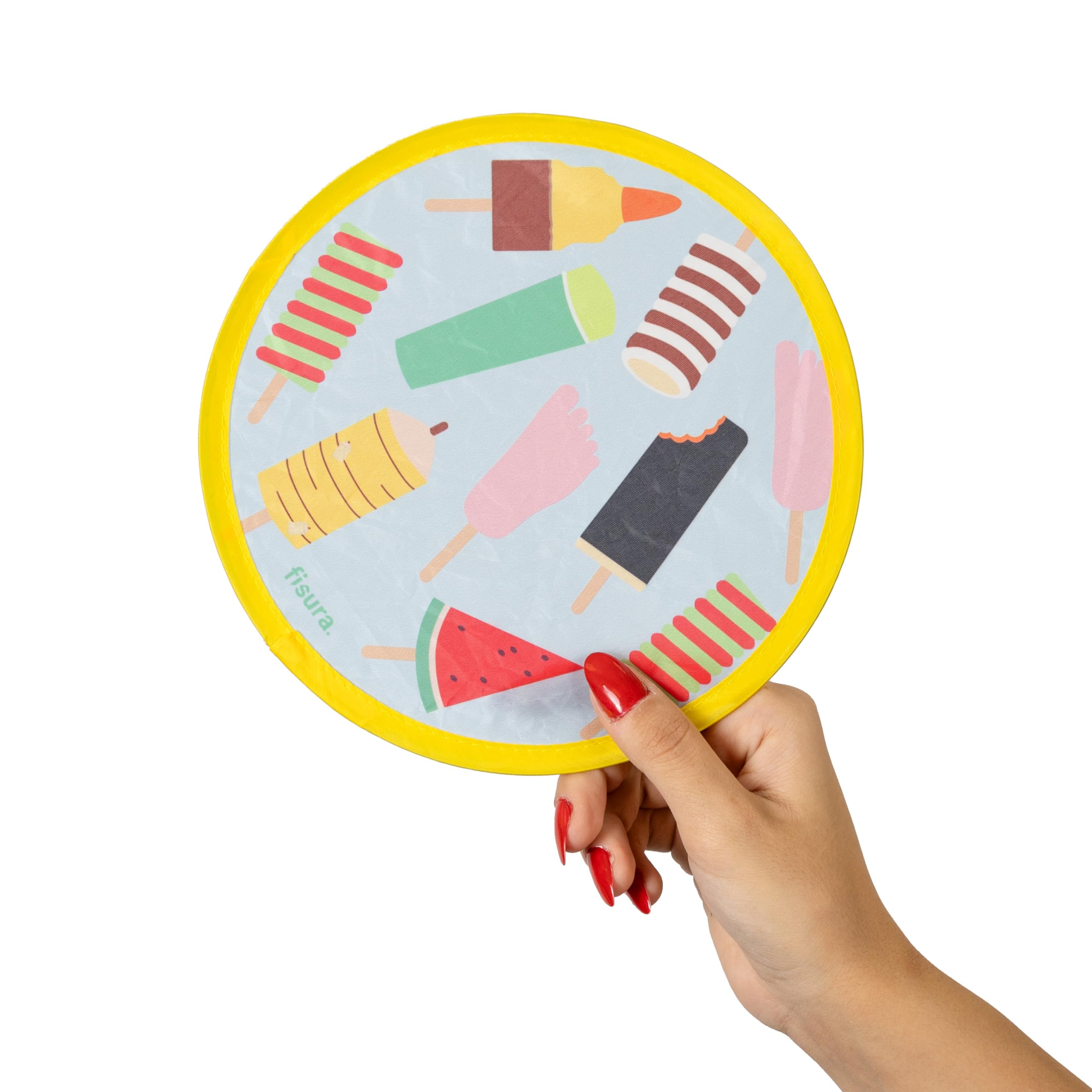 Fisura Ventaglio rotondo pieghevole 20 cm Gelato 5 unità