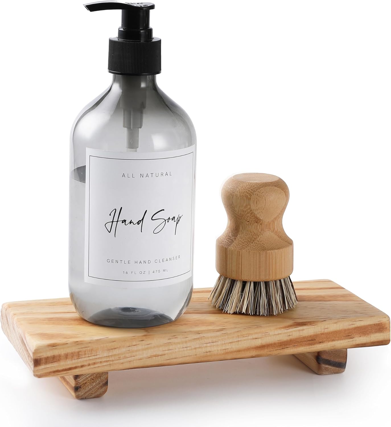 Wood Pedestal Soap Stand, Farmhouse Wood Riser, Soap Dish Holder Decor for Bathroom Kitchen, Soap Tray, Rustic Candle Plant Holder, Counter Decor, Modern Display Rectangular Decorative (Retro)
