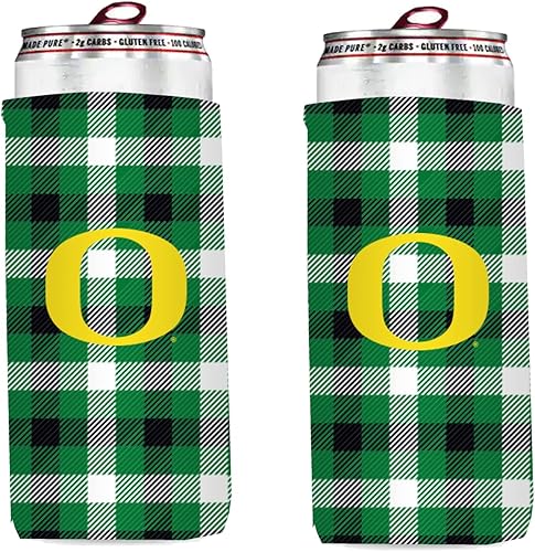 Miniatura 13 de College Team - Enfriadores ultradelgados para latas de cerveza de 12 onzas, paquete de 2 (cuadros rojos Alabama (marea carmesí)) Cuadros rojos