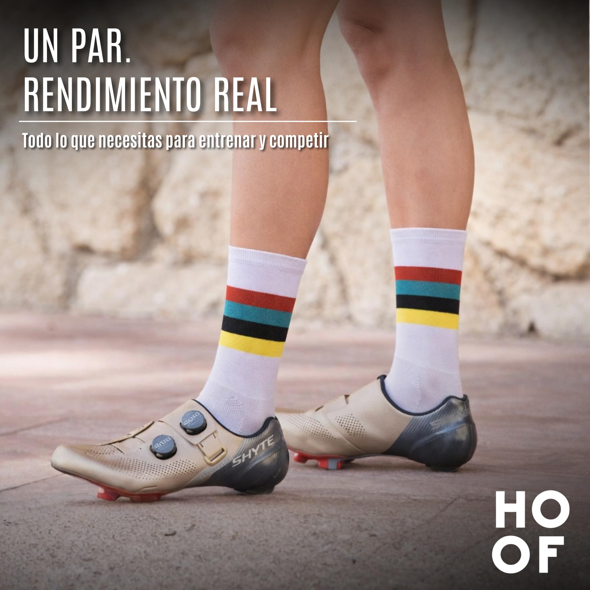 HOOF - Calcetines de Deporte para Ciclismo Ultraligeros - Transpirables y Cómodos - Material Técnico Vaporfeel - Calcetines Antiampollas Unisex