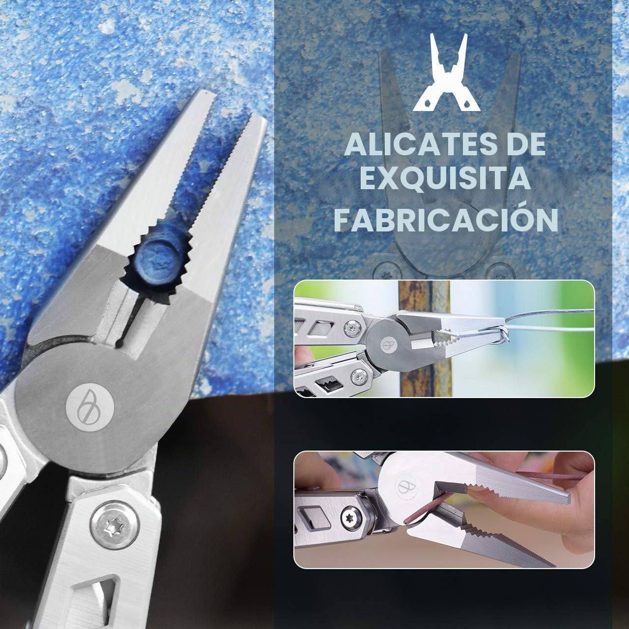 Regalos para Hombres Mujer, BIBURY Multiherramienta de Alicates 21 en 1 con juego de destornilladores, Navaja Multiusos Herramienta Multiusos para Camping, Reparación, Senderismo - Flash
