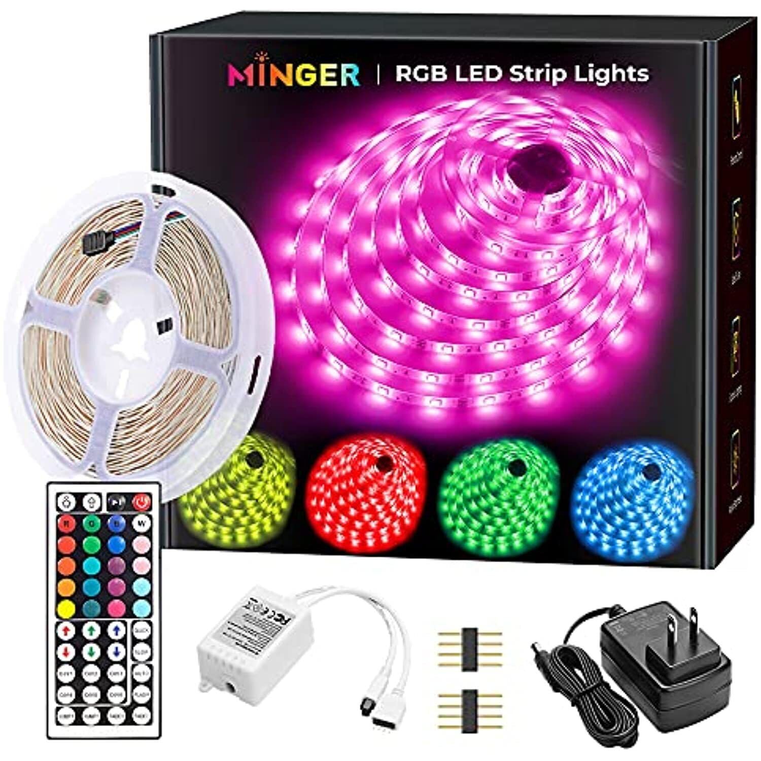 MINGER 16.4ft RGB 5050 LED Tape Lights Strip
