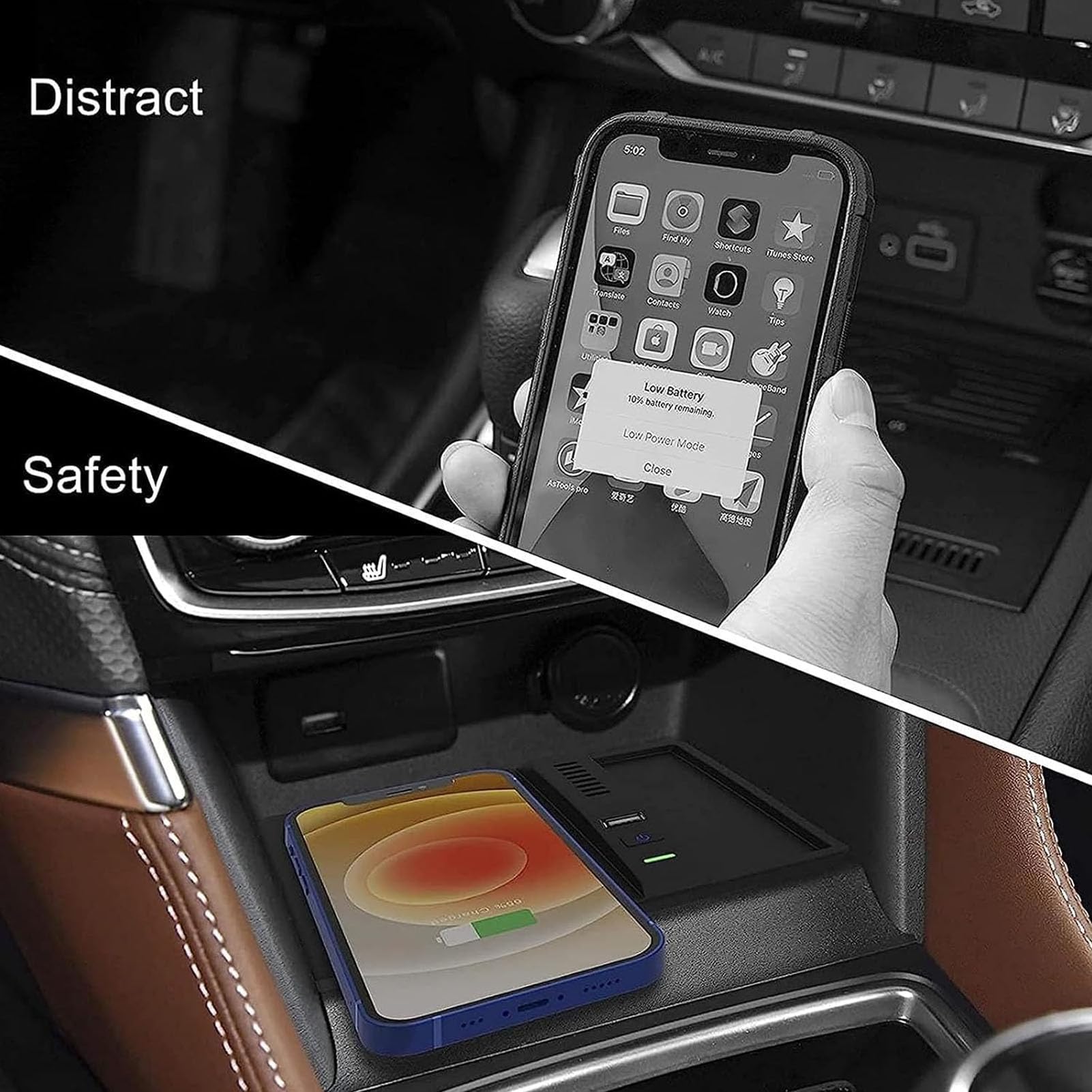 Cargador De Coche Inalámbrico para Subaru Forester 2019-2023 Panel De Accesorios De Consola Central,Cargador Rápido De 10 W para Cualquier Teléfono Habilitado para Qi