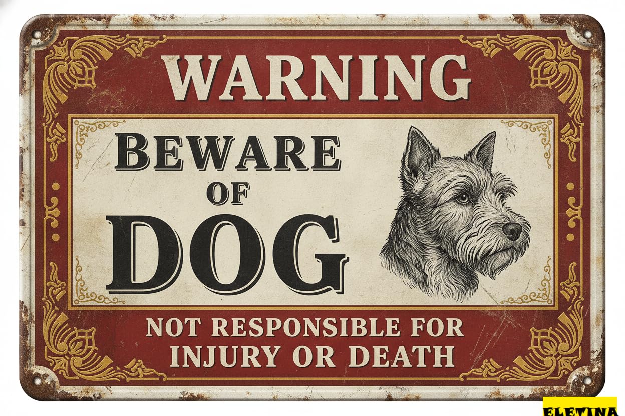 Personalized Sign for Man Cave Beware Of Dog Yorkie Metal Warning Beware Of Dog S Fence Outdoor Farm Garden Gate Home Yard Decor 8x12 Inch Private Property Decorative