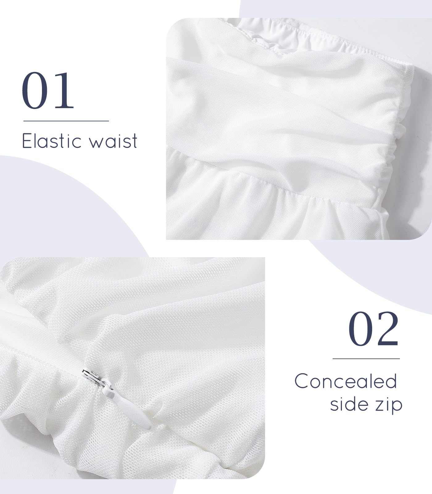 Adigaber Volants Mini-Jupe pour Femme Taille élastique superposée Jupe en Tulle avec Short