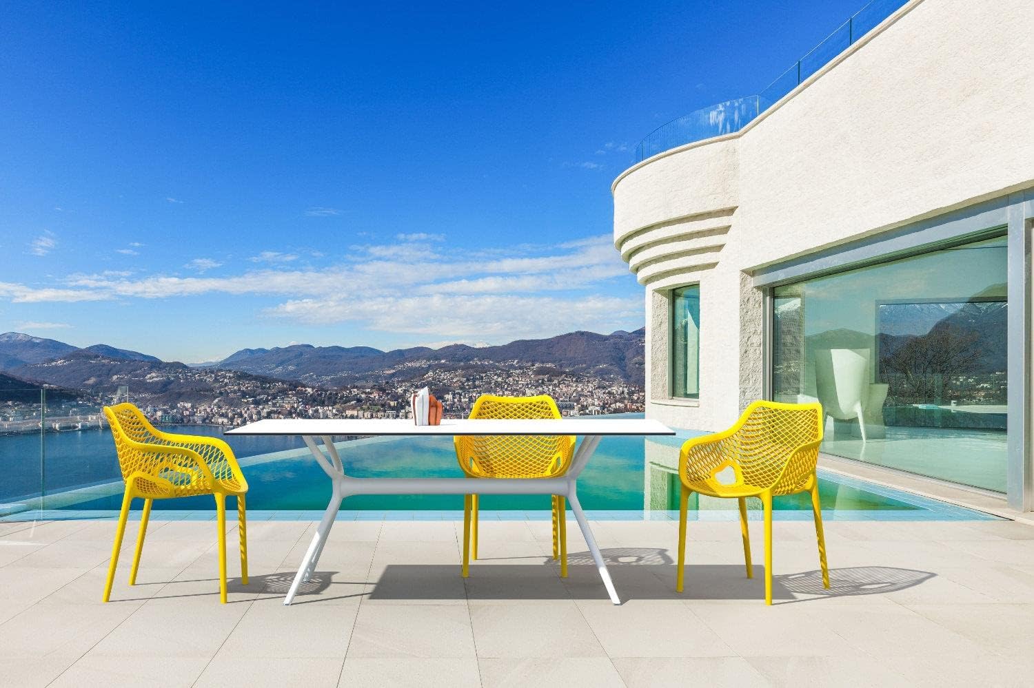 Compamia Air XL Resin Outdoor Arm Chair (Set of 2) - Yellow