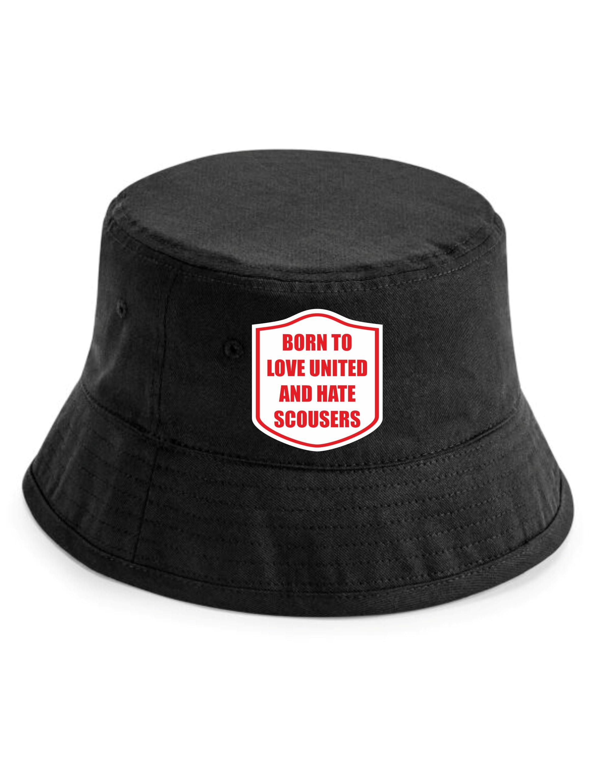 Print4u Unisex Black Love United Hate Scousers Bucket Hat Funny Football Birthday Present Lxl
