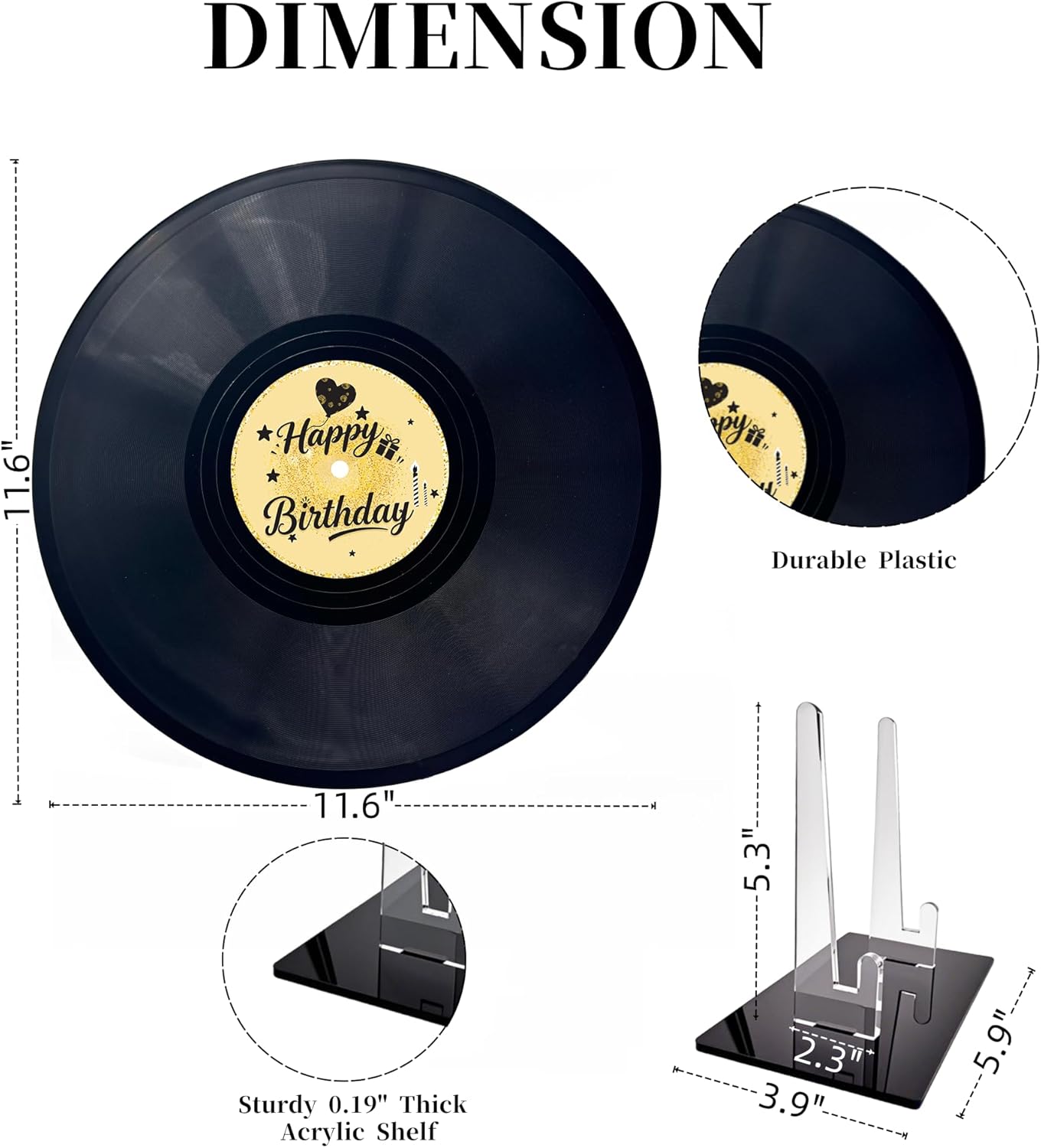 ReeGii Vinyl Record Guest Book for Birthday Decorations - Large 11.6"x11.6" Birthday （Two Styles）