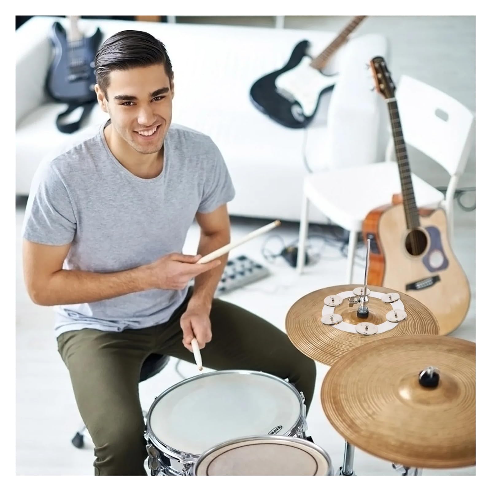 Hi Hat Bell Kit De Batterie Cymbale Compacte Avec Ajout De Son