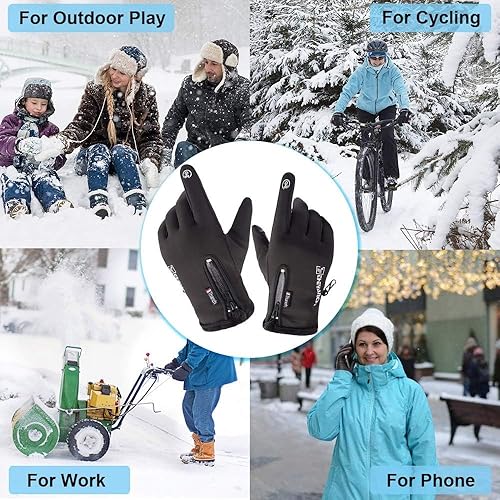 Miniatura 6 de Guantes de invierno cálidos, aptos para pantalla táctil, para clima frío, guantes de conducción, resistentes al viento, antideslizantes, guantes