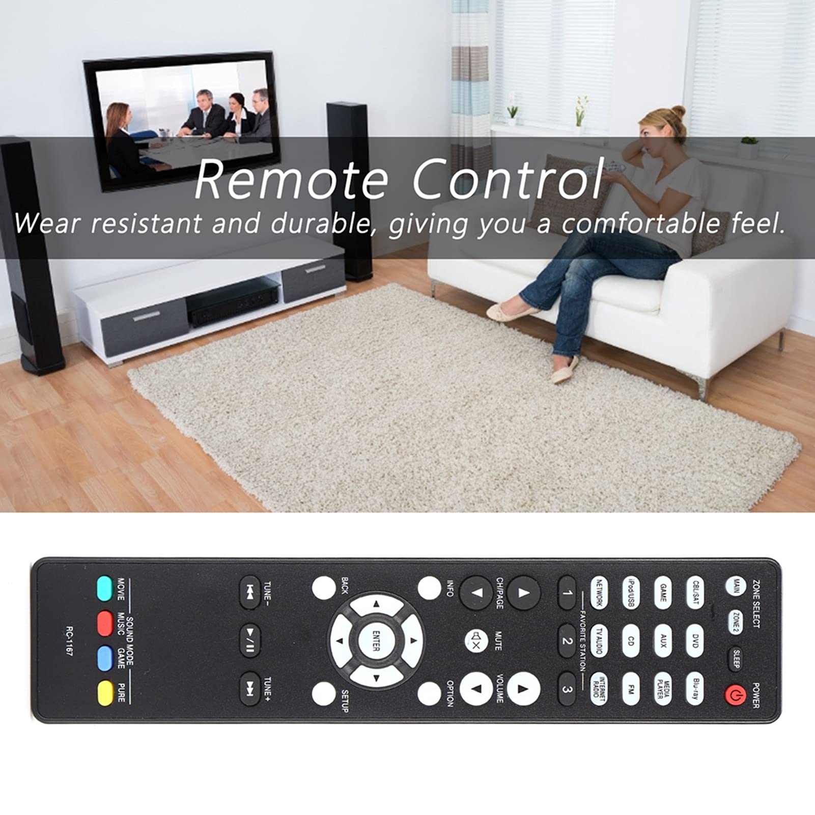 VBESTLIFE Telecomando RC-1167, Telecomando Sostitutivo per Home Video per Denon AVR‑1913 AVR‑2113 AVR‑2313