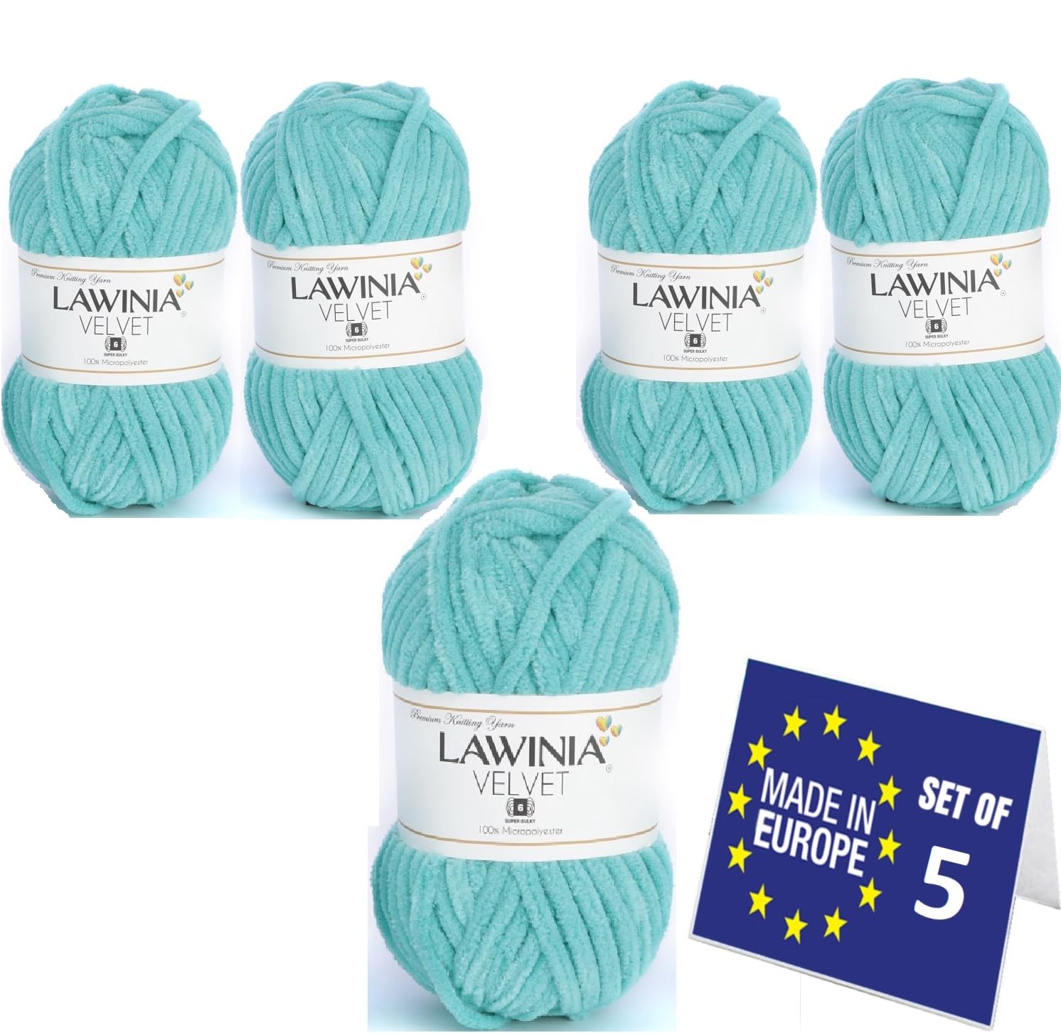 LAWINIA Premium Soft Chenille Yarn Chunky for Knitting Thick Velvet Yarn, Does NOT SHED, Plush Crochet Chunky Wool