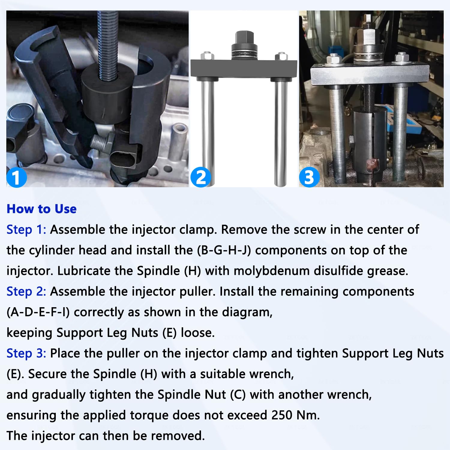 ZKTOOL Estrattore per Iniettori di Carburante Diesel per Ford 2.0