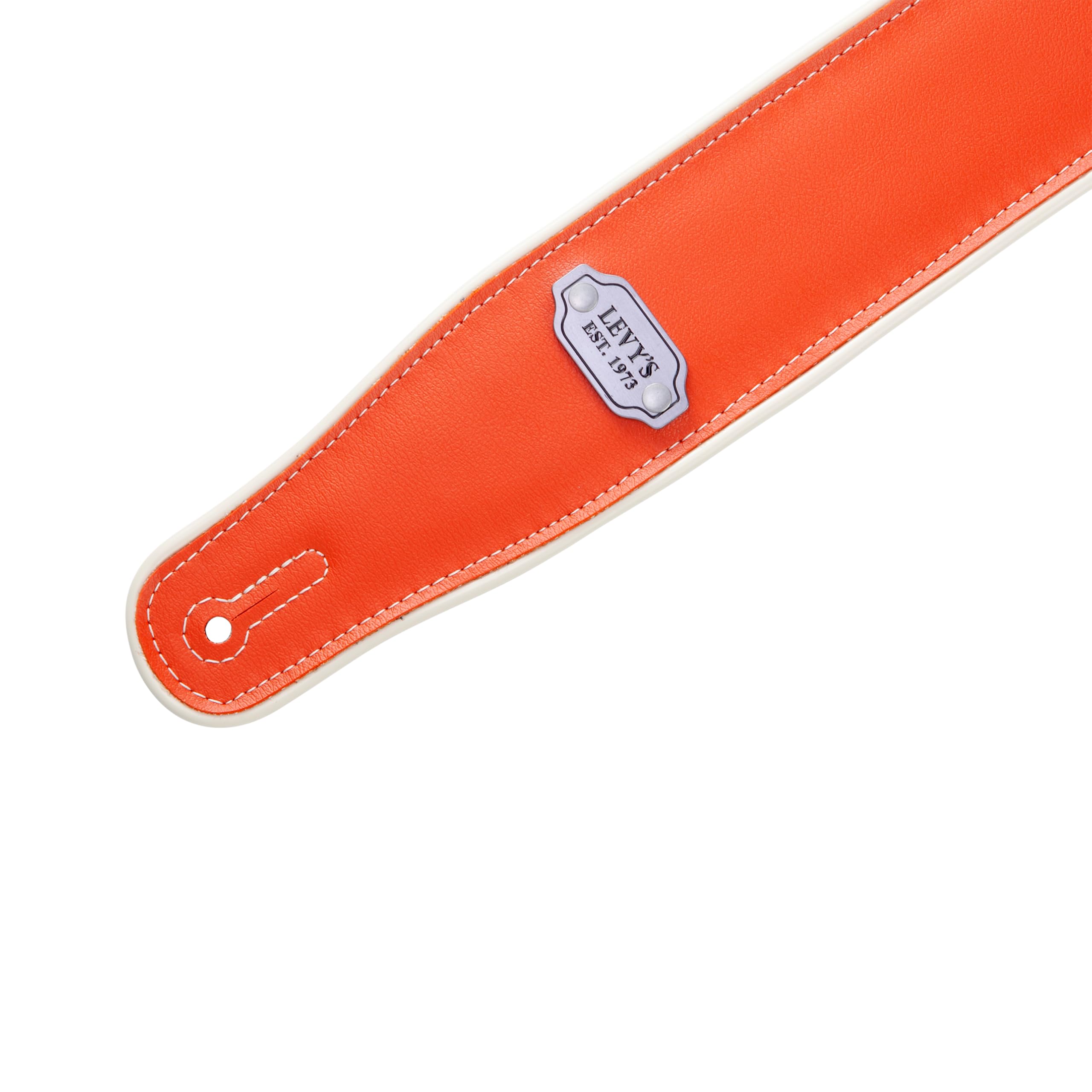 Levy's Leathers 6,8 cm pasek do gitary dwustronny winylowy wzór pomarańczowy, turkusowy i kremowy (M26VCP-ORG_TEL